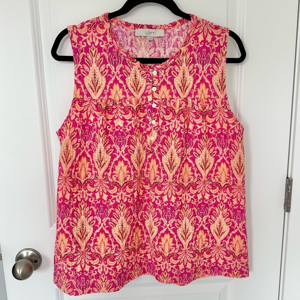LOFT Pink Printed Tank